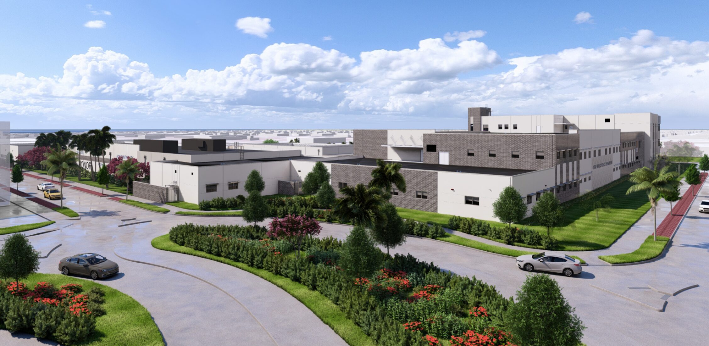 Aerial rendering of the future Fort Myers Police Department headquarters